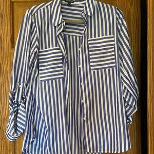 Express blue and white stripe button shirt